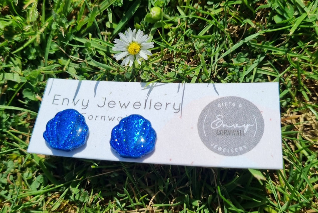 Cobalt Blue Shell Studs