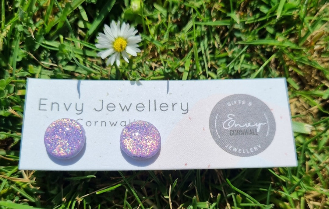 Lilac Sparkly Studs