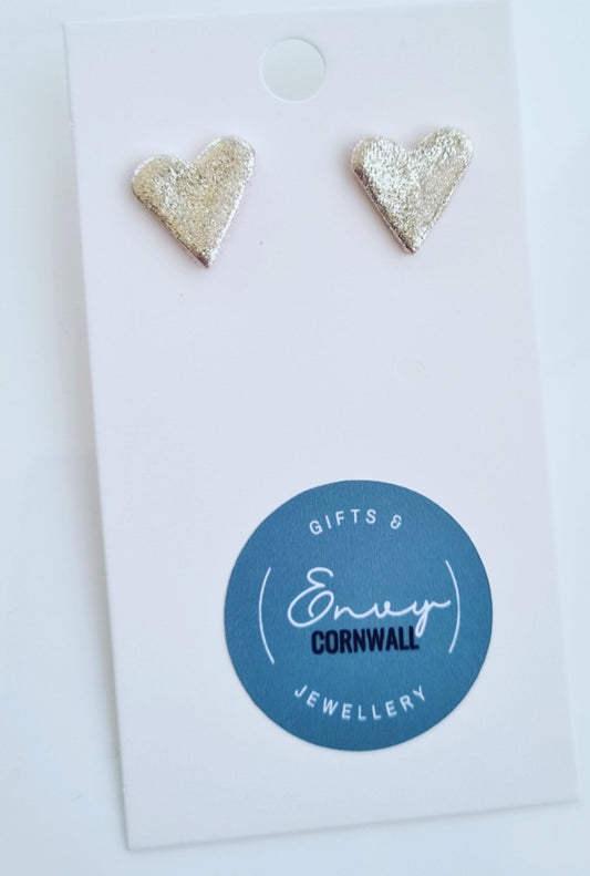 Heart Studs Silver Chrome